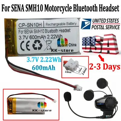 For SENA SMH10 SMH-10 Motorcycle Bluetooth Headset Replacement 600mAh Battery • $13.99