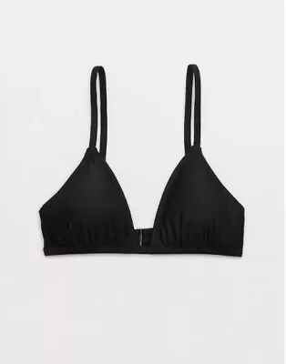 NWT Aerie Longline Triangle Bikini Top Black Size Small • £19.30