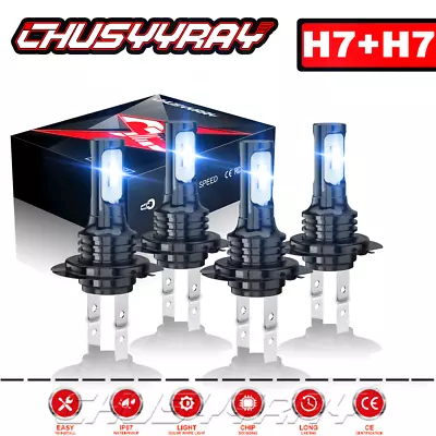 H7 + H7 LED Headlight Kit 6000K High Low Beam Combo For Hyundai Sonata 2011-2014 • $18.99