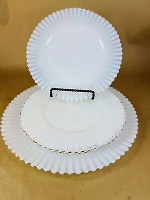 5pcs MacBeth Evans Opalescent Petalware Monax 1930 Glass Cake Plate 2-8” 2-8.25” • $37