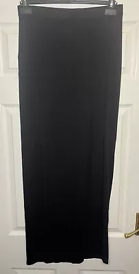 Boohoo Maternity Basic Jersey Split Maxi Skirt Black Size 12 • £10