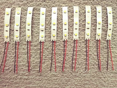 00 Gauge 10pcs Pre Wired Warm White LED Lights 9V-18V Made In UK.  • £4.75