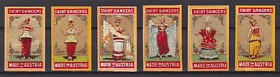 6 Old Glazed Matchbox Labels Austria Skirt Dancers Miniature • $15.55