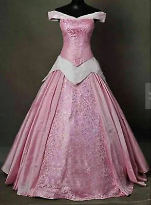 Princess Aurora Adult Costume Sleeping Beauty Cosplay Pink Dress Halloween • $71.09