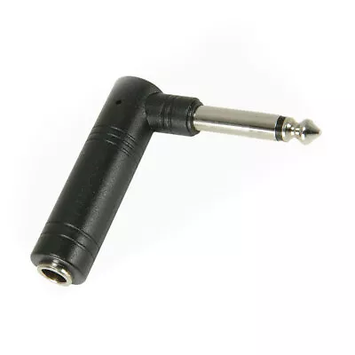 £4.25 • Buy 6.35mm MONO Jack Male Plug To Female Socket Right Angle Adapter 90 Degrees 1/4 