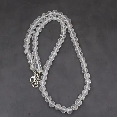 $9.90 • Buy Natural 193 Cts Untreated White Quartz Round Shape Beaded Necklace SK 21 E522