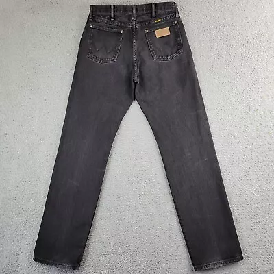 Wrangler Jeans Mens Cowboy Cut 13MWZWK 32x34 Black VINTAGE USA 100% Cotton Zip • $59.99