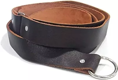 NauticalMart Leather Belt Classic Tawny Medieval Ring Belt With Steel Ring • $49