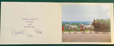 Antique Signed Christmas Card Queen Elizabeth II Prince Philip Duke Edinburgh • £25