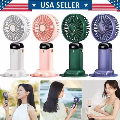 Portable Mini Hand-held Small Folding Desk Fan Cooler Cooling USB Rechargeable👍 • $3.99