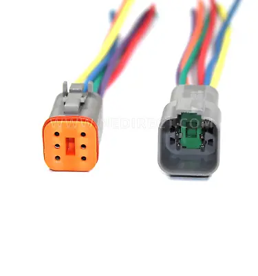 18 AWG Assembled Deutsch DT 6 Pin Waterproof Connector 6  Wire Kit • $11.99