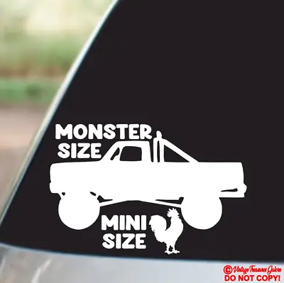 MONSTER SIZE TRUCK MINI SIZE COCK Vinyl Decal Sticker Window Bumper Tailgate JDM • $2.99