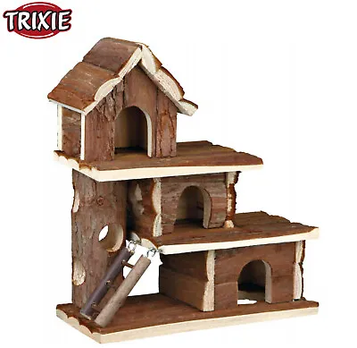 Trixie Tammo Natural Wooden Dwarf Hamster House Exercise Ladder Play 3 Story • £19.95