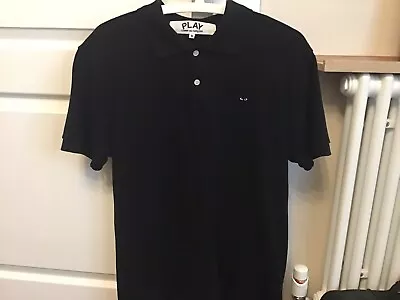 £30 • Buy Comme Des Garcons Play Smal Logo Polo Shirt Black Sz Medium Excellent Condition