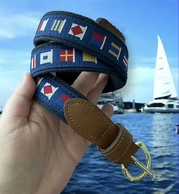 Nautical Flag Men’s Belt 32” Coastal Style • $8.99