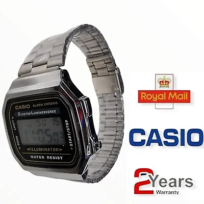 £14.99 • Buy CASIO Retro Classic Unisex Digital Steel Bracelet Watch- A168WA-1YES Silver NEW
