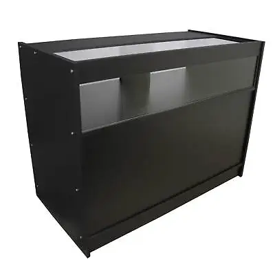 £259.99 • Buy Retail 1/4 Glass Shelf Retail Counter Shop Showcase Display Cabinet Black B1200