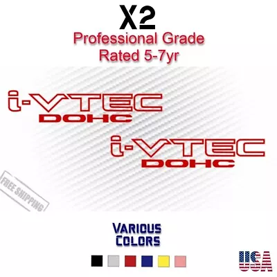 (2x) I-VTEC DOHC ( 10  X 2.5 ) Decal Vinyl Sticker  For Honda Accord Civic RS • $5.95