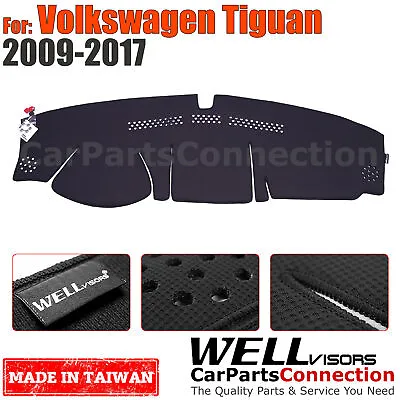 Wellvisors Dash Mat Dashboard Cover For Volkswagen 2009-2017 Tiguan Black • $56.99