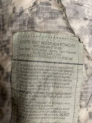 $99 • Buy 4x US Military Army ACU Digital Wet Weather PONCHO LINERs Woobie Blankets