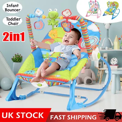 Baby Infant To Toddler Vibration Bouncer Rocker Swing Chair Soothing Music Toys • £19.90