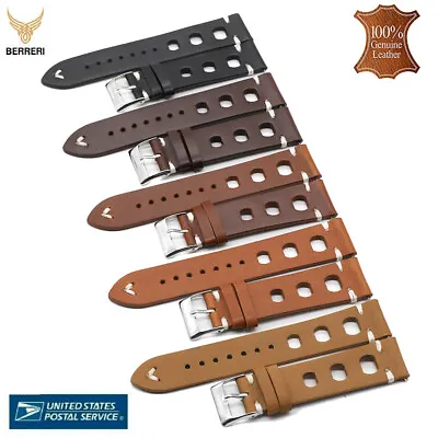 Top Grain Genuine Leather Watch Strap Vintage Thick 18mm 20mm 22mm 24mm In USA   • $13.95