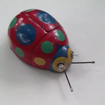 Vintage 1950's Early Japanese Battery Powered Lady Bug Tin Toy W/ Light Up Eyes • $165