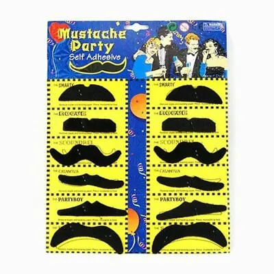 Mustache Party 12 Fake Mustaches  Great Fun USA Seller  • $2.88