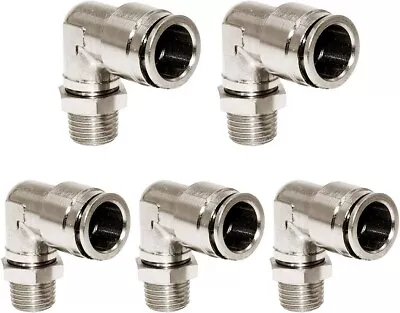 Brass BPL Push To Connect Air Fittings Elbow 3/8  Tube OD X 1/4  NPT Male 90°... • $32.29