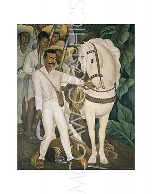 Agrarian Leader Zapata Diego Rivera Wall Art Print Poster  14  X 11       953 • $18.99