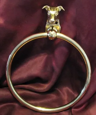 GREYHOUND / WHIPPET Bronze Towel Ring! • $69