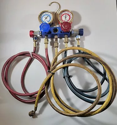 Snap-On Dual Refrigerant Manifold Gauge Test Set (R12/R134a) & Hoses • $125