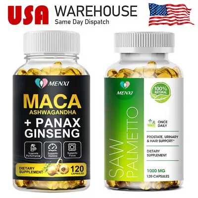For Male Health Organic Maca Root Capsules Energy Booster Saw Palmetto Extract • $13.17