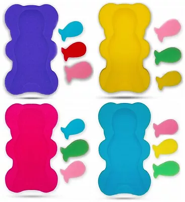 Baby Bath Sponge Safety Support Comfort Soft Safe Foam With 3 Small Sponges Free • £8.99