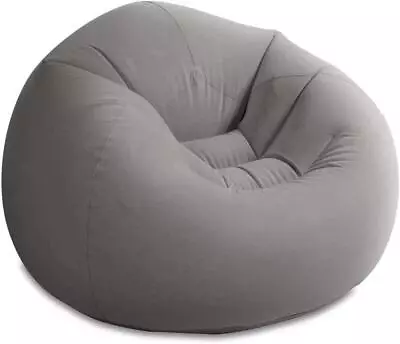 Intex Inflatable Beanless Bag Chair Round 1 Person Relaxing Lounge Seat Grey • £25.99