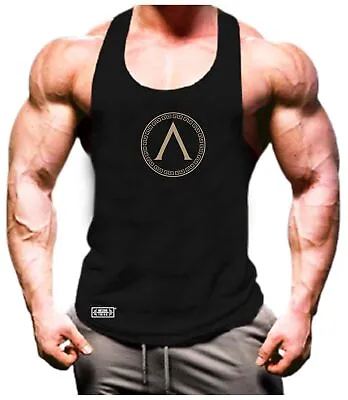 £6.99 • Buy Spartan Shield Vest Gym Clothing Bodybuilding Training Workout Gymwear Tank Top
