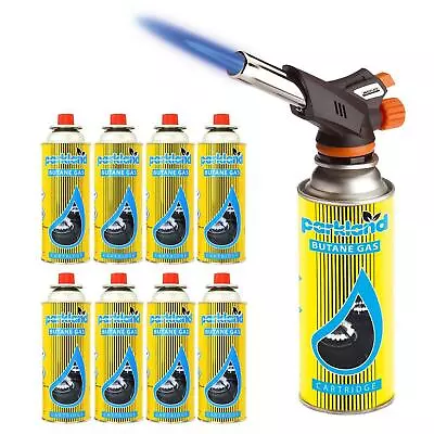 Butane Gas Blow Torch Burner Welding Auto Ignition Soldering BBQ Flame Thrower • £46.99