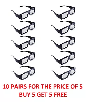 £9.49 • Buy Universal 3D Glasses For LG Sony Panasonic Passive 3D TVs TV - BUY 5 GET 5 FREE