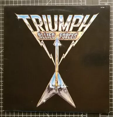 TRIUMPH Allied Forces LP 1ST PRESS 1981 W/ LYRIC / PICTURE INNER Vinyl AFL1-3902 • $15.96