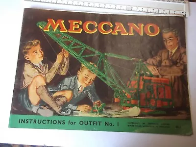 Postwar Meccano Manual  No.1 - 1955 - Very Good Condition For Year   • £3.99