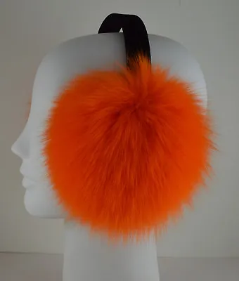 Real Orange Fox Fur Earmuffs New  • $49.95