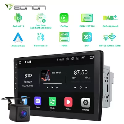 CAM+Eonon UA12S Plus 2 Din 8Core 6+64 Android 13 10.1  Car Play Stereo GPS Radio • $294.47