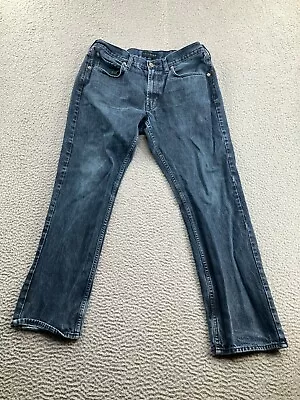 Bullhead Jeans Mens 34x32 Blue Straight Leg Denim Adult • $14.99