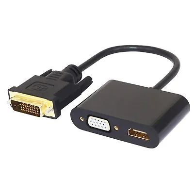 Active 2in1 DVI To HDMI VGA Splitter Converter Cable HDMI&VGA Out Simultaneously • $28.59