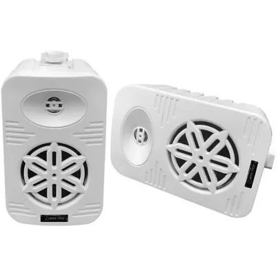 Waterproof Stereo Speakers Pair Indoor Outdoor Weatherproof Marine 4ohm 3Way • £47.98