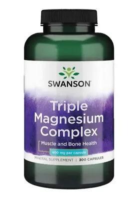 £5.49 • Buy Triple Magnesiumm Complex Capsules 400mg 30/100/300 Swanson Muscle & Bone Health