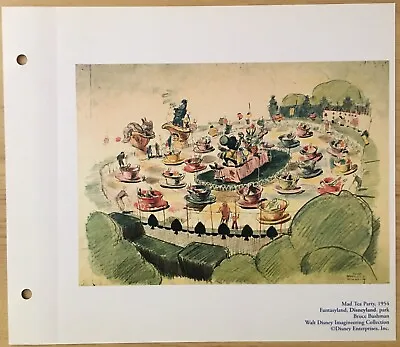 DISNEYLAND Concept Art 50th Anniversary VIP Lithograph Mad Tea Party Fantasyland • $34.99