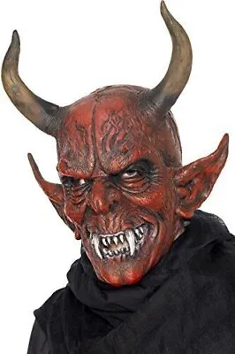 Smiffys Devil Demon Mask Red Adult Size Halloween 3/4 Mask • $24.88