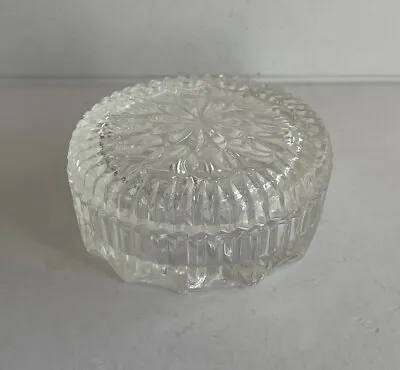 Round Glass Flower Trinket Box • $25
