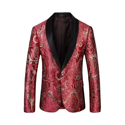 Jacquard Dragon Coats Robe Dress Single Western Suit Dress Wedding Coats Formal • $89.69